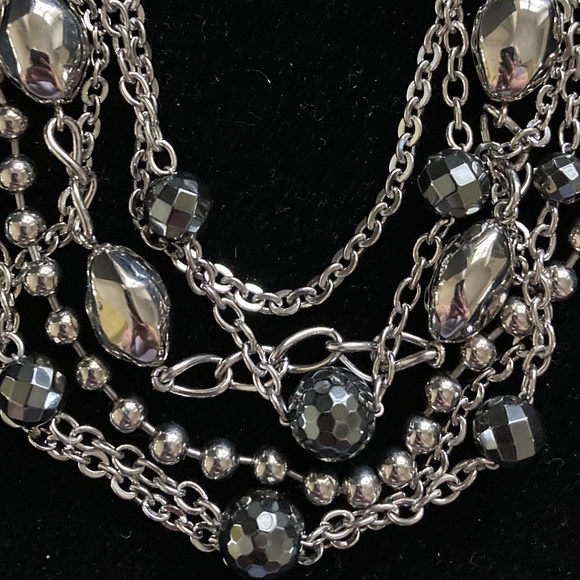 Steel By Design Multi-Strand Hematite Bead Nugget Necklace/NEW/NEVER WORN! - Picture 2 of 3